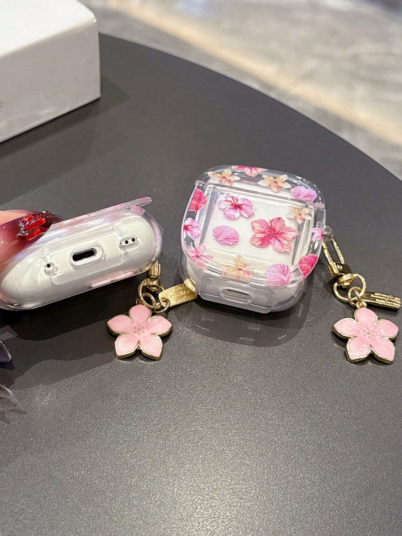 Minimalist Pink Flower Element Transparent Soft Protective Bluetooth Earphone Cases Ditsy Floral Compatible With Pro 3rd Gen Wireless Bluetooth Earphone Case Cover For Pro 2/3/4 Suitable For Men And W