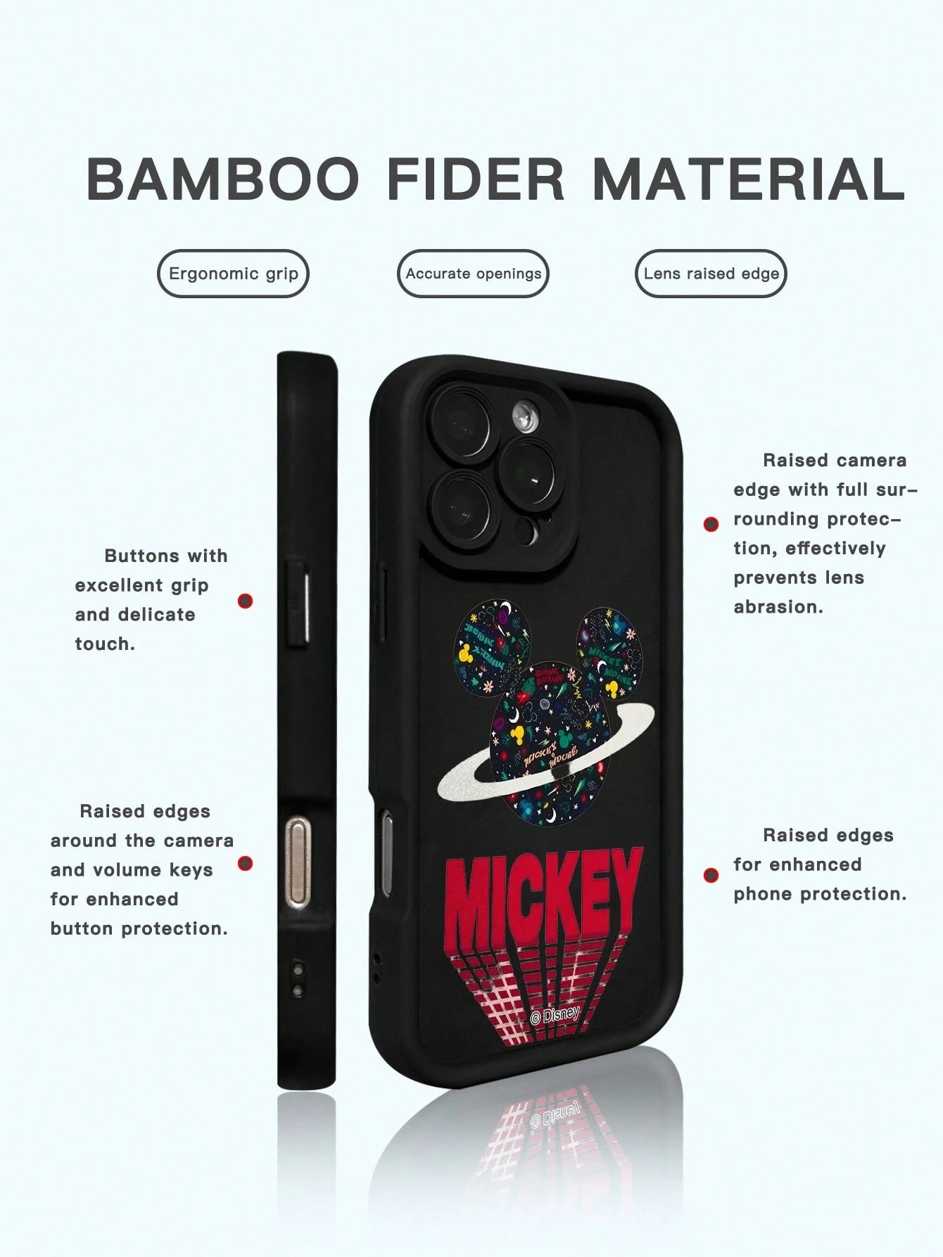Miniso 1pc New High Airbag Shockproof Case, Official Disney Cartoon Style Pattern, Unique Thick Protective Cover Compatible With Apple IPhone 17 ProMax/Air, 16, 11/12/13/14 Plus, XR, 15 ProMax