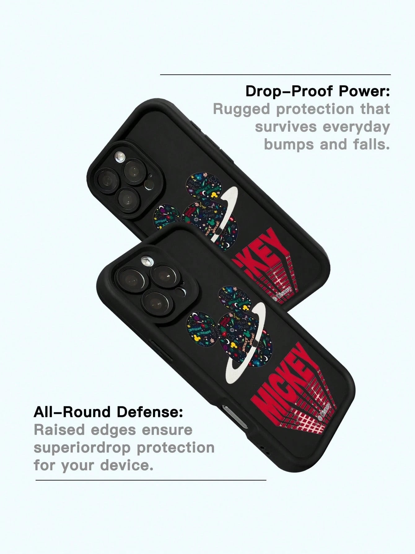 Miniso 1pc New High Airbag Shockproof Case, Official Disney Cartoon Style Pattern, Unique Thick Protective Cover Compatible With Apple IPhone 17 ProMax/Air, 16, 11/12/13/14 Plus, XR, 15 ProMax