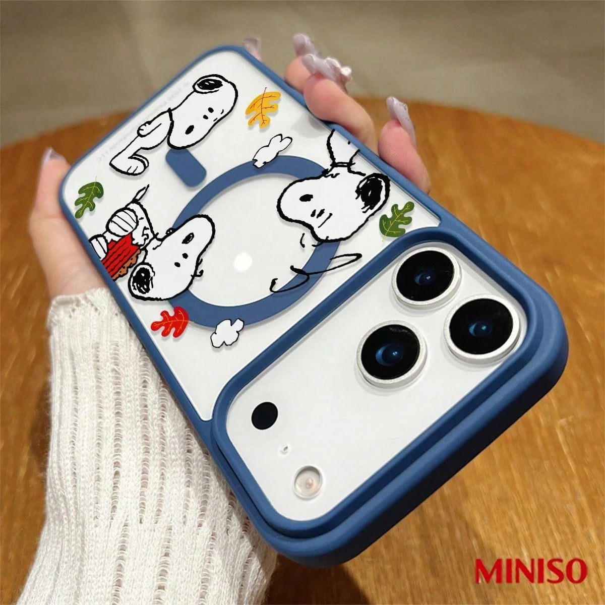 MINISO Snoopy Autumn Magnetic Transparent Phone Case Compatible With IPhone 17/17 Pro/17 Pro Max/17 Air/16/15/14/13/12/11/X Series Iphone 17 Pro Max Case Iphone 17 Pro Case Iphone 17 Case The Girlfrie