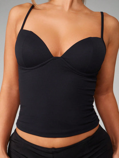 MISSGUIDED Sleeveless Corset Tank Top Bustier Crop Top Bodycon Fitted Basic Essential Sweetheart Neck Cami Summer Evening Party Club Fashion Camisole