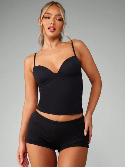 MISSGUIDED Sleeveless Corset Tank Top Bustier Crop Top Bodycon Fitted Basic Essential Sweetheart Neck Cami Summer Evening Party Club Fashion Camisole