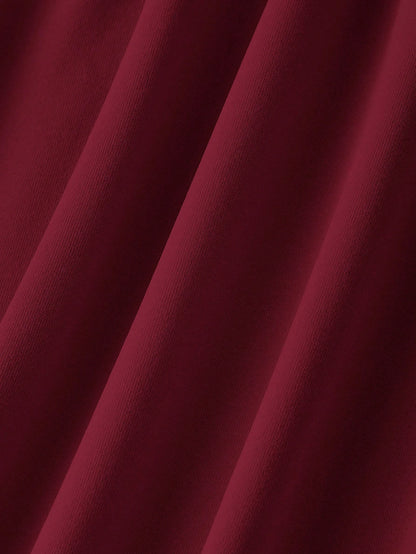 MOD Burgundy Asymmetric-Shoulder Midi Dress For Women,Elegant One Shoulder Autumn Clothes,Chic Party Dress For Ladies,Thanksgiving New Year Christmas