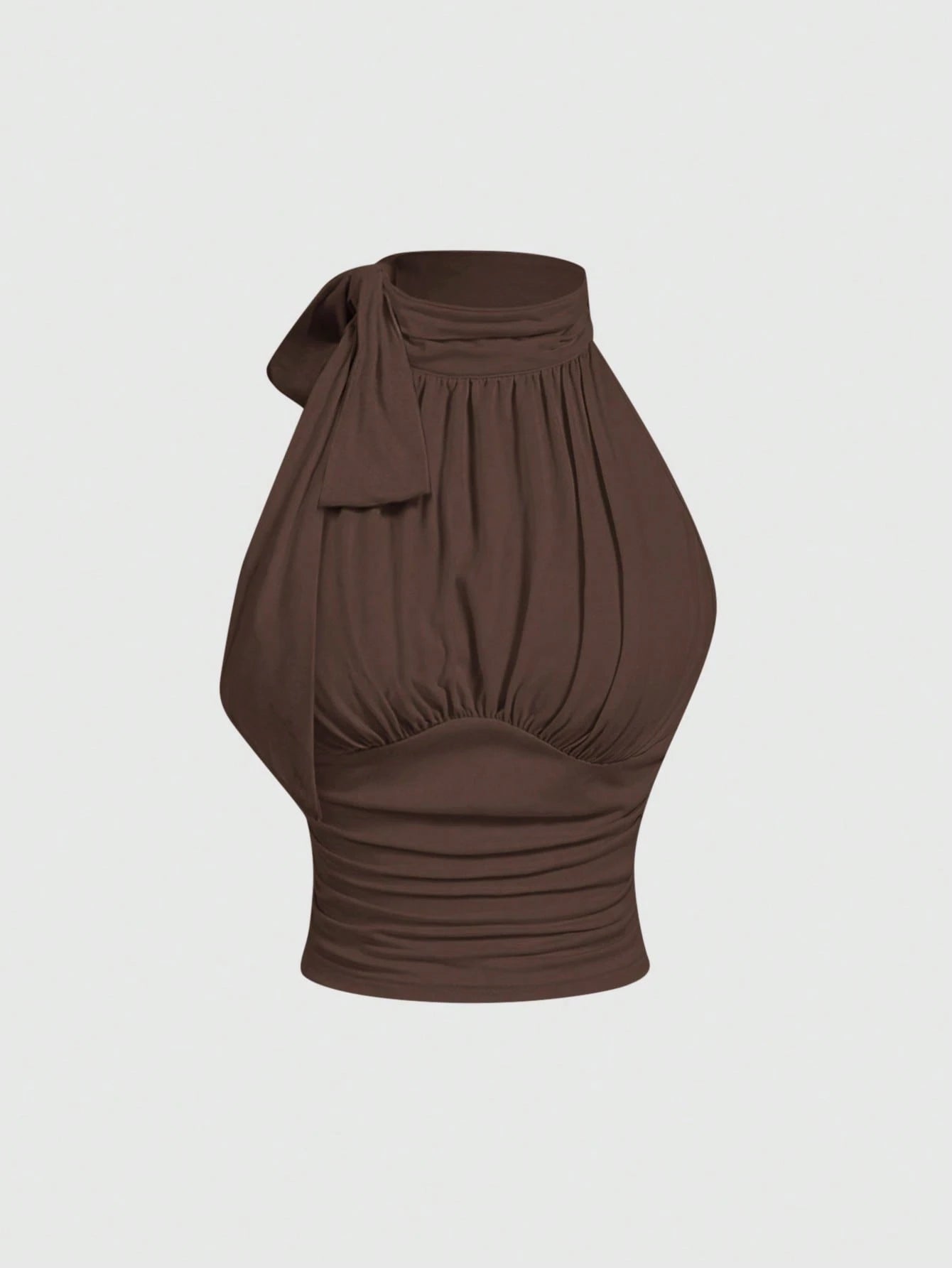 MOD Mock Neck Butterfly Applique Drawstring Ribbed Honey Top