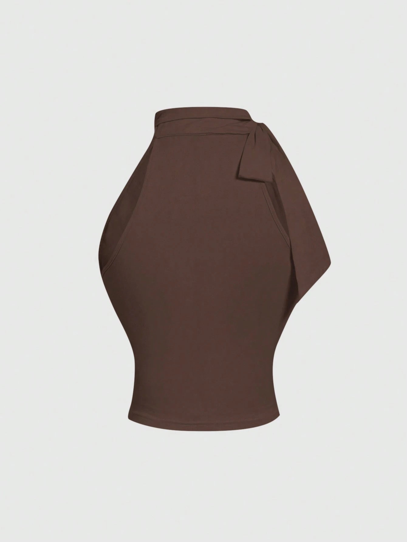 MOD Mock Neck Butterfly Applique Drawstring Ribbed Honey Top