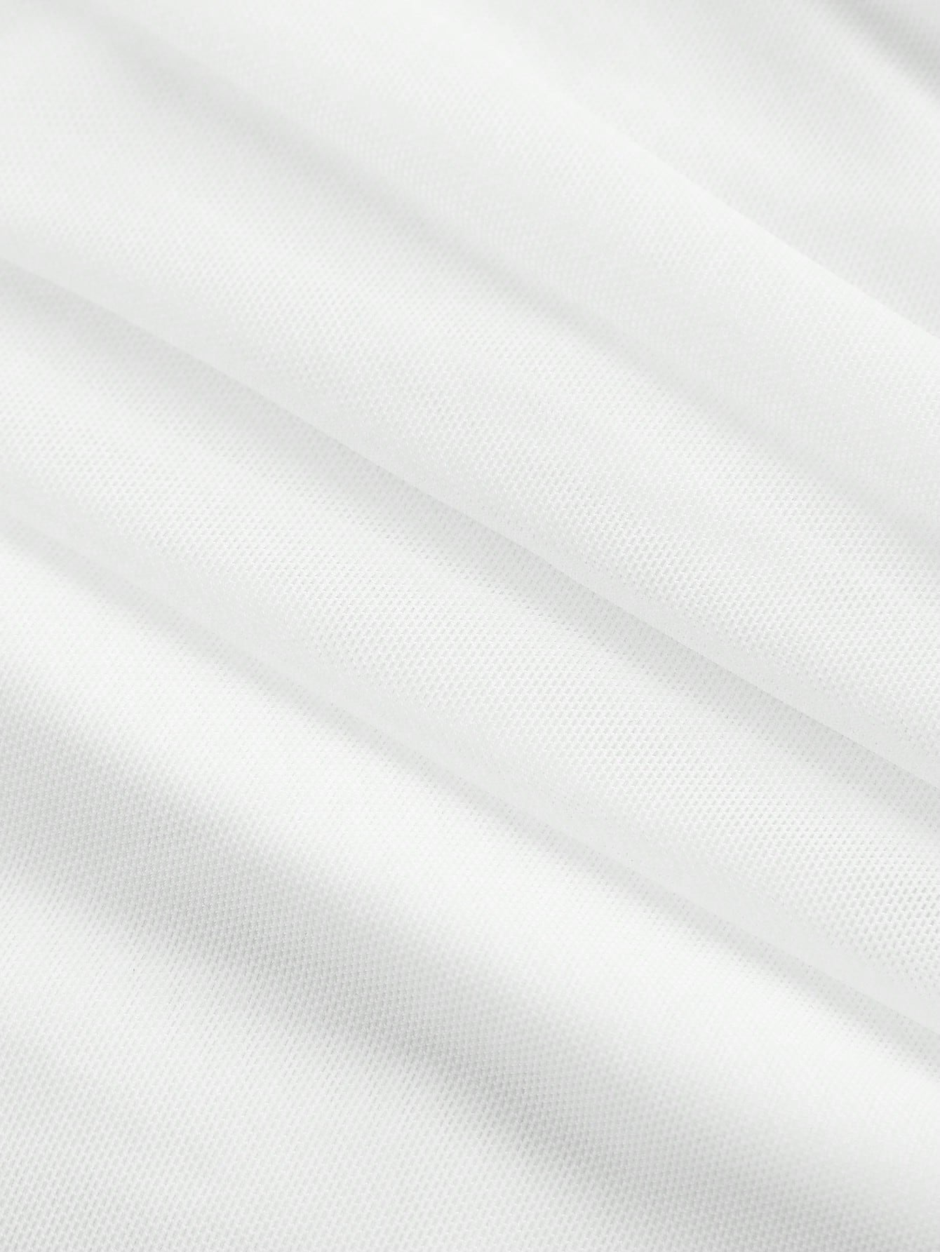 MOD Summer Plus Size Solid Color Mesh Transparent Off-Shoulder White Tank Top
