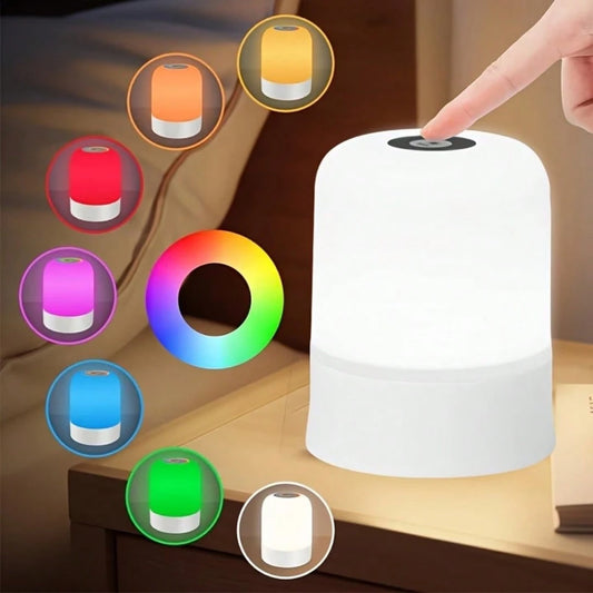 Modern Touch LED Bedside Lamp, 16 Colors, 3 Modes, USB Powered, Rechargeable Lithium Battery, Remote Control, Suitable For Bedroom, Living Room And Camping