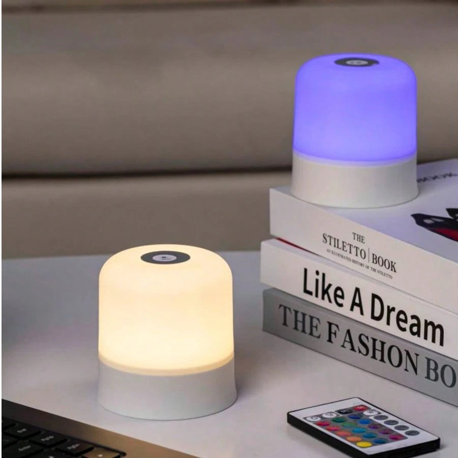 Modern Touch LED Bedside Lamp, 16 Colors, 3 Modes, USB Powered, Rechargeable Lithium Battery, Remote Control, Suitable For Bedroom, Living Room And Camping