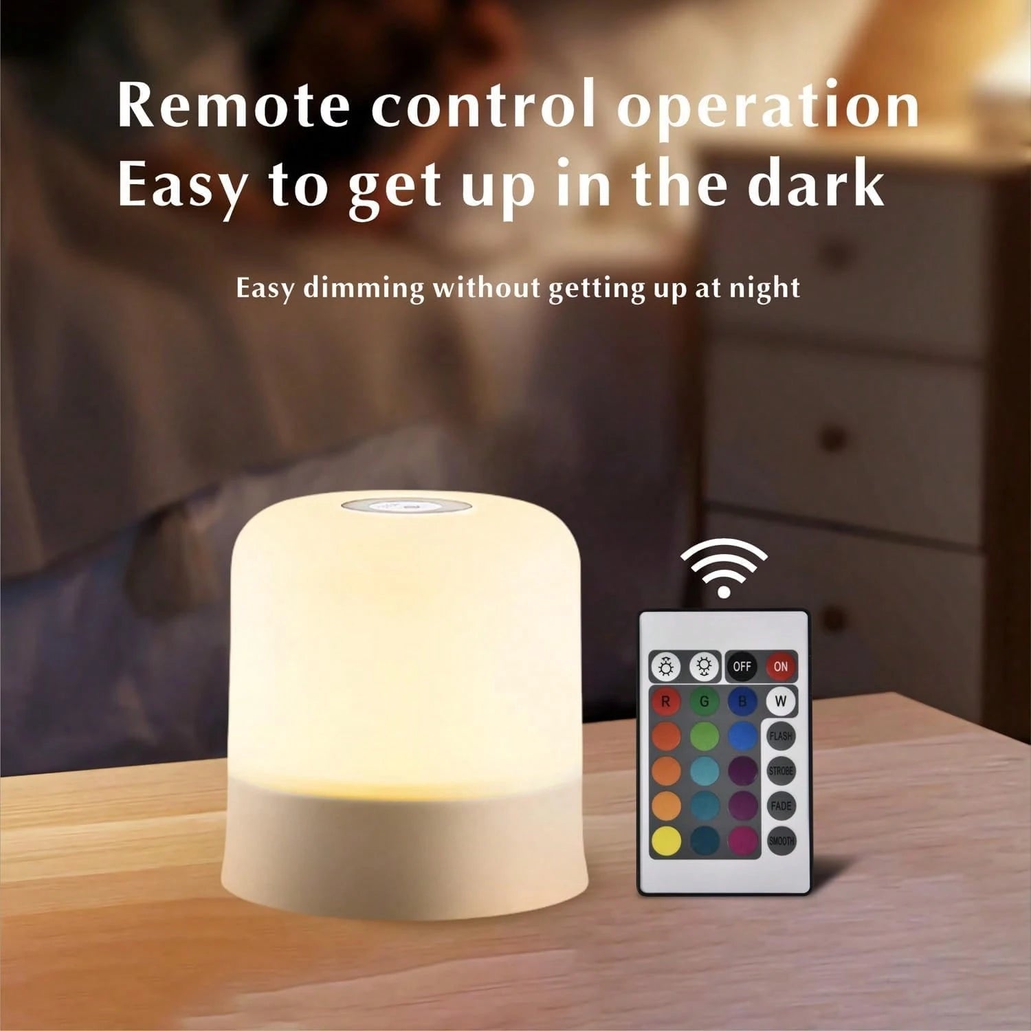 Modern Touch LED Bedside Lamp, 16 Colors, 3 Modes, USB Powered, Rechargeable Lithium Battery, Remote Control, Suitable For Bedroom, Living Room And Camping