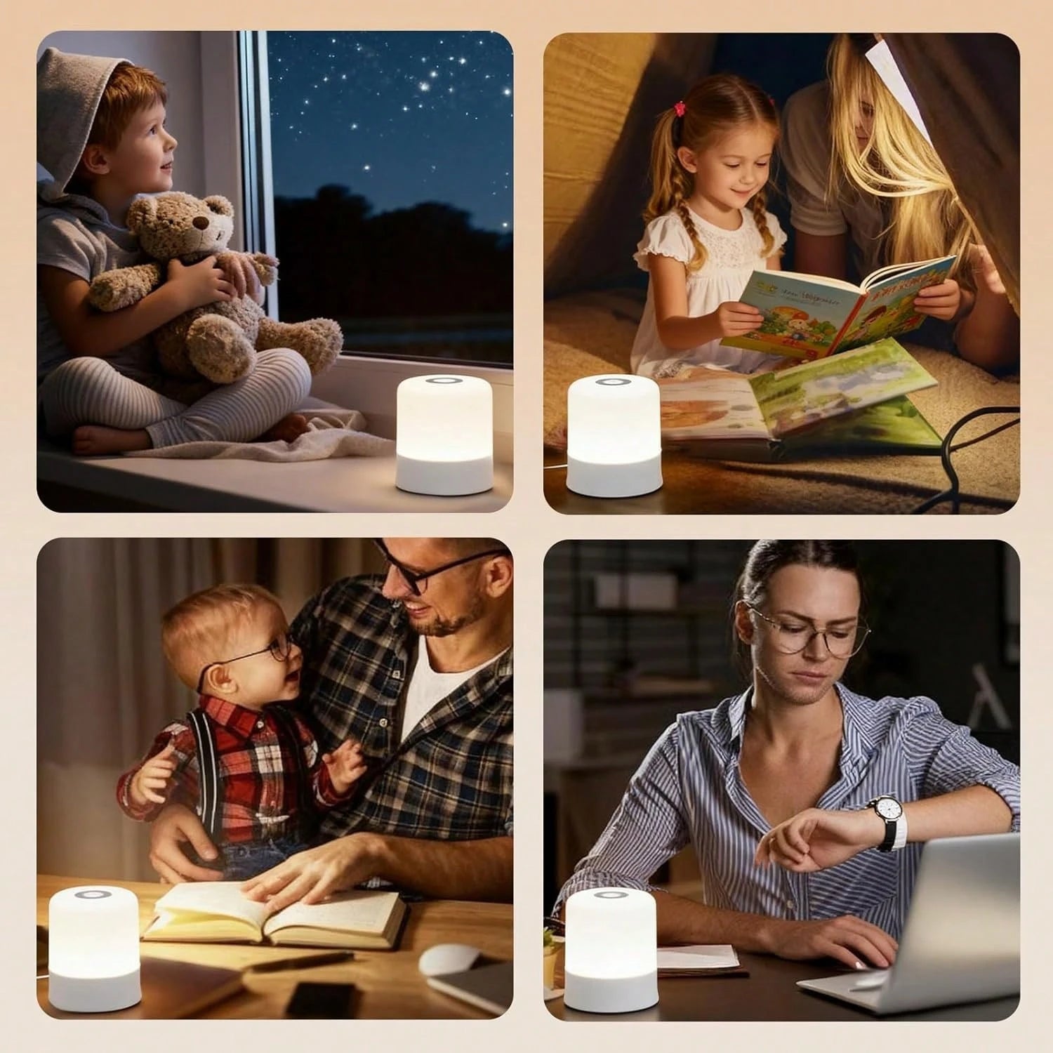 Modern Touch LED Bedside Lamp, 16 Colors, 3 Modes, USB Powered, Rechargeable Lithium Battery, Remote Control, Suitable For Bedroom, Living Room And Camping