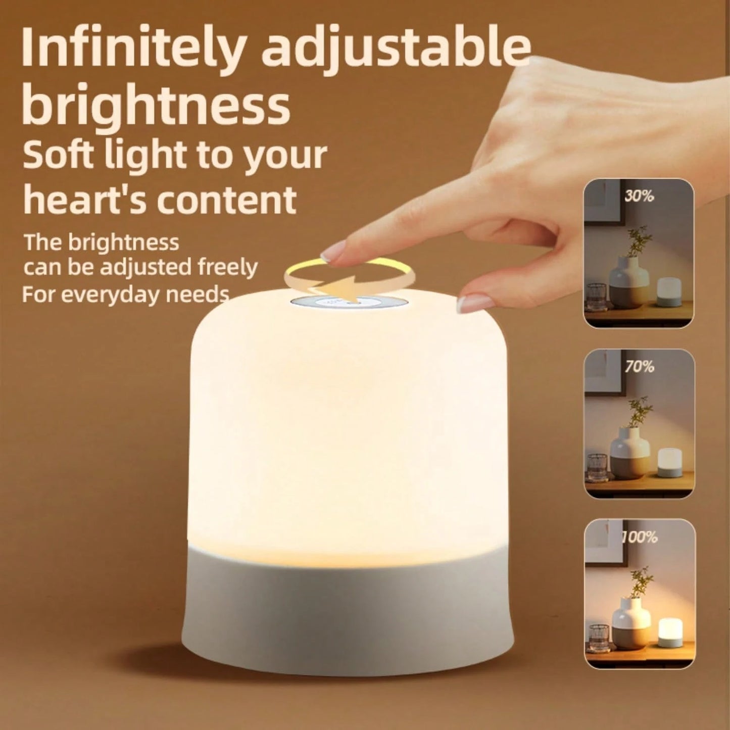 Modern Touch LED Bedside Lamp, 16 Colors, 3 Modes, USB Powered, Rechargeable Lithium Battery, Remote Control, Suitable For Bedroom, Living Room And Camping