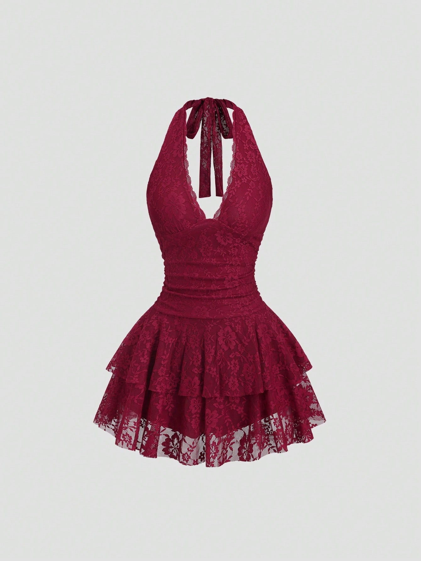 Mori Grove Mori Grove Women's Sexy Lace Sweet Mini Dress With Bow Tie, Suitable For Spring/Summer Daily Wear