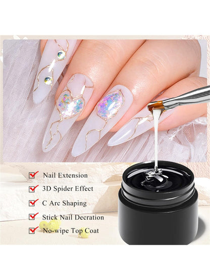 Mtssii 5-In-1 Adhesive Gel, Strengthening Gel, No-Wipe Top Coat, Soak-Off UV LED Gel Nail Polish, 3D Color Design