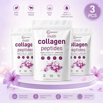 Multi Collagen Peptides Powder- Hydrolyzed Protein Peptides With Hyaluronic Acid, Biotin & Vitamin C,Holiday Essentials