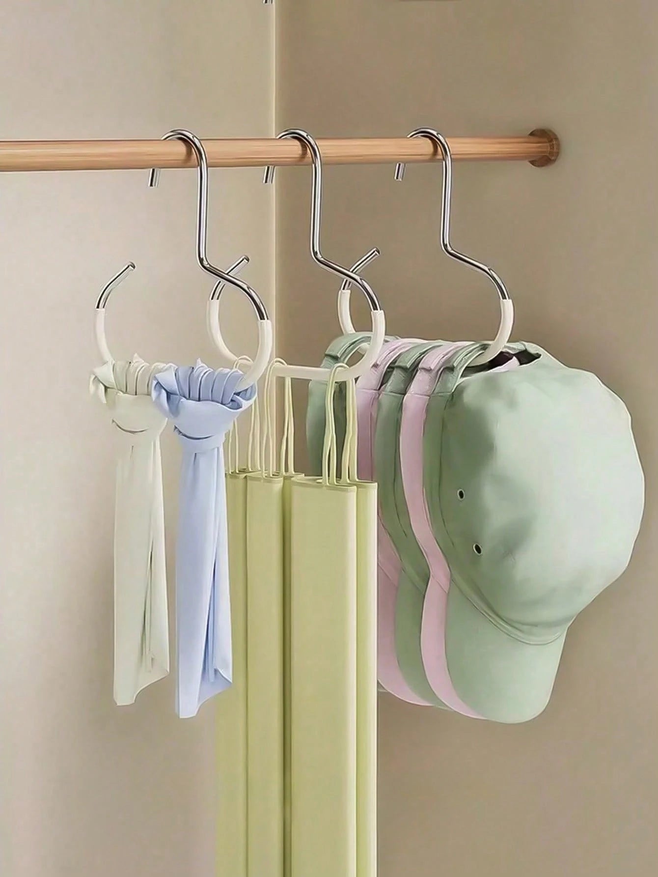 Multifunctional Hat Rack, Dorm Closet Storage Hooks, Can Hang Hats, Ties, Belts, Scarves, Portable Travel Hanger, Suitable For Home, Campus, Hotel