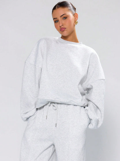 MUSERA Oversized Boxy Cropped Sweatshirt Long Sleeve Relaxed Fit Back To School  Cosy Cute Casual Everyday Capsule Wardrobe