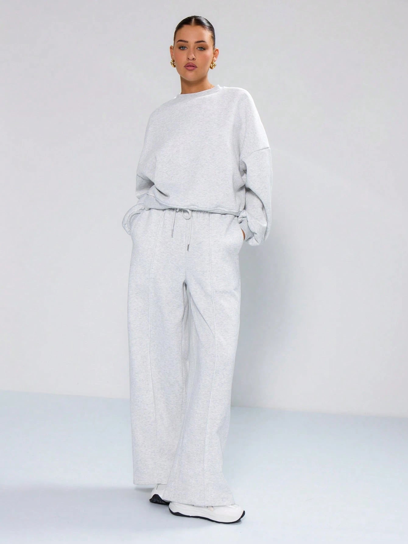 MUSERA Oversized Boxy Cropped Sweatshirt Long Sleeve Relaxed Fit Back To School  Cosy Cute Casual Everyday Capsule Wardrobe