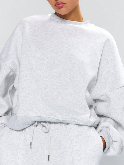 MUSERA Oversized Boxy Cropped Sweatshirt Long Sleeve Relaxed Fit Back To School  Cosy Cute Casual Everyday Capsule Wardrobe