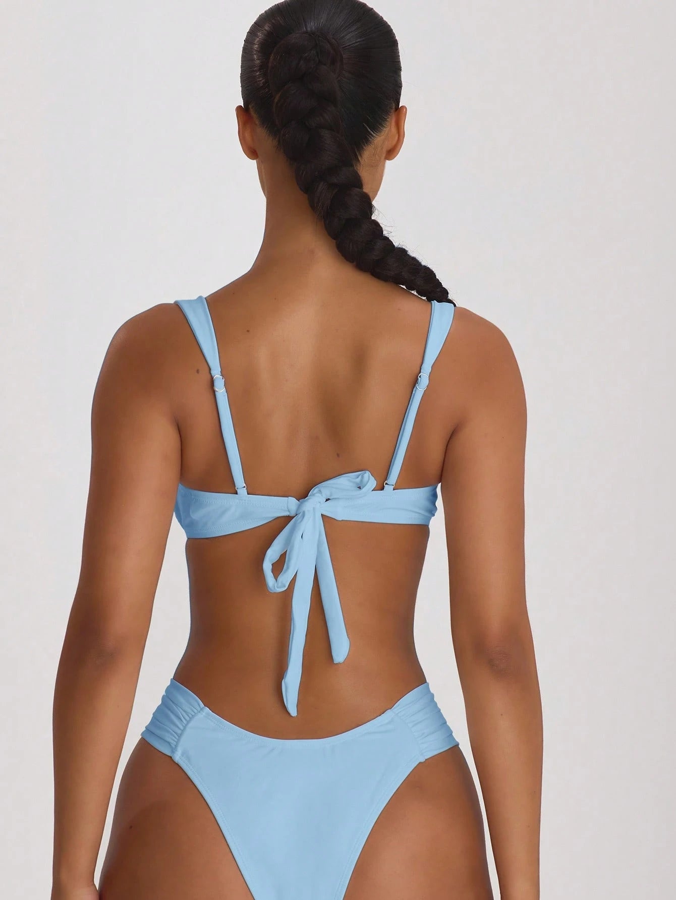 Musera Resort Ruched Side Cheeky Fit Bikini Bottoms Swim Vacation Holiday Summer Travel Beachwear Swimwear Solid Colour Resort Core