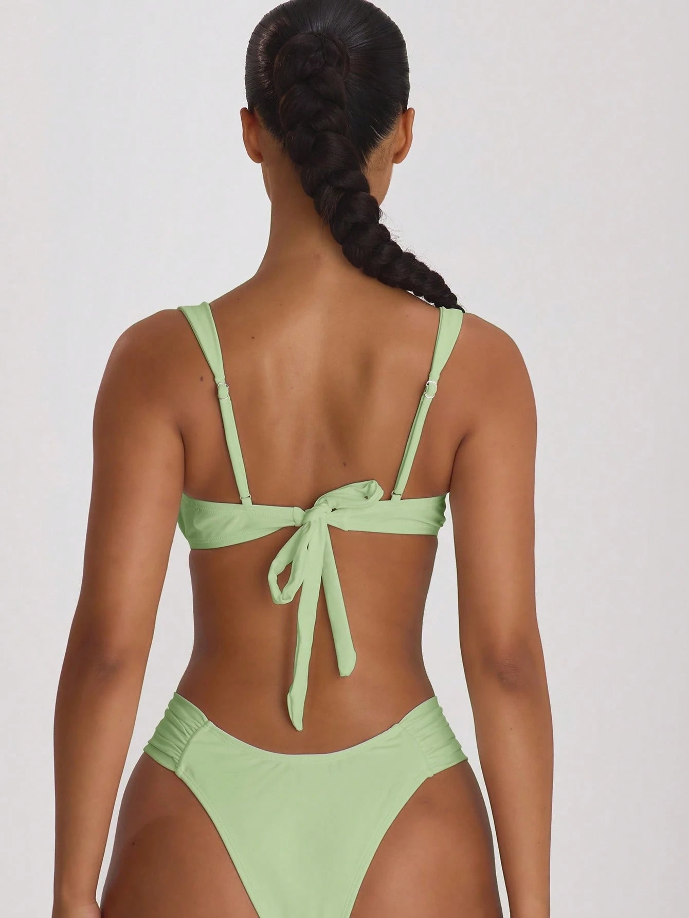 Musera Resort Ruched Side Cheeky Fit Bikini Bottoms Swim Vacation Holiday Summer Travel Beachwear Basics Solid Colour Swimwear Resort Core