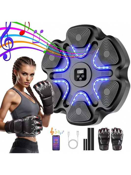 Music Boxing Machine With Boxing Gloves, Boxing Wall Mount Machine For Adult Smart Boxing Traineing Machine, Boxing Workout Equipment Target For Home, Office, Gym
