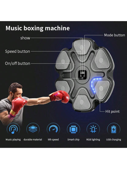 Music Boxing Machine With Boxing Gloves, Boxing Wall Mount Machine For Adult Smart Boxing Traineing Machine, Boxing Workout Equipment Target For Home, Office, Gym