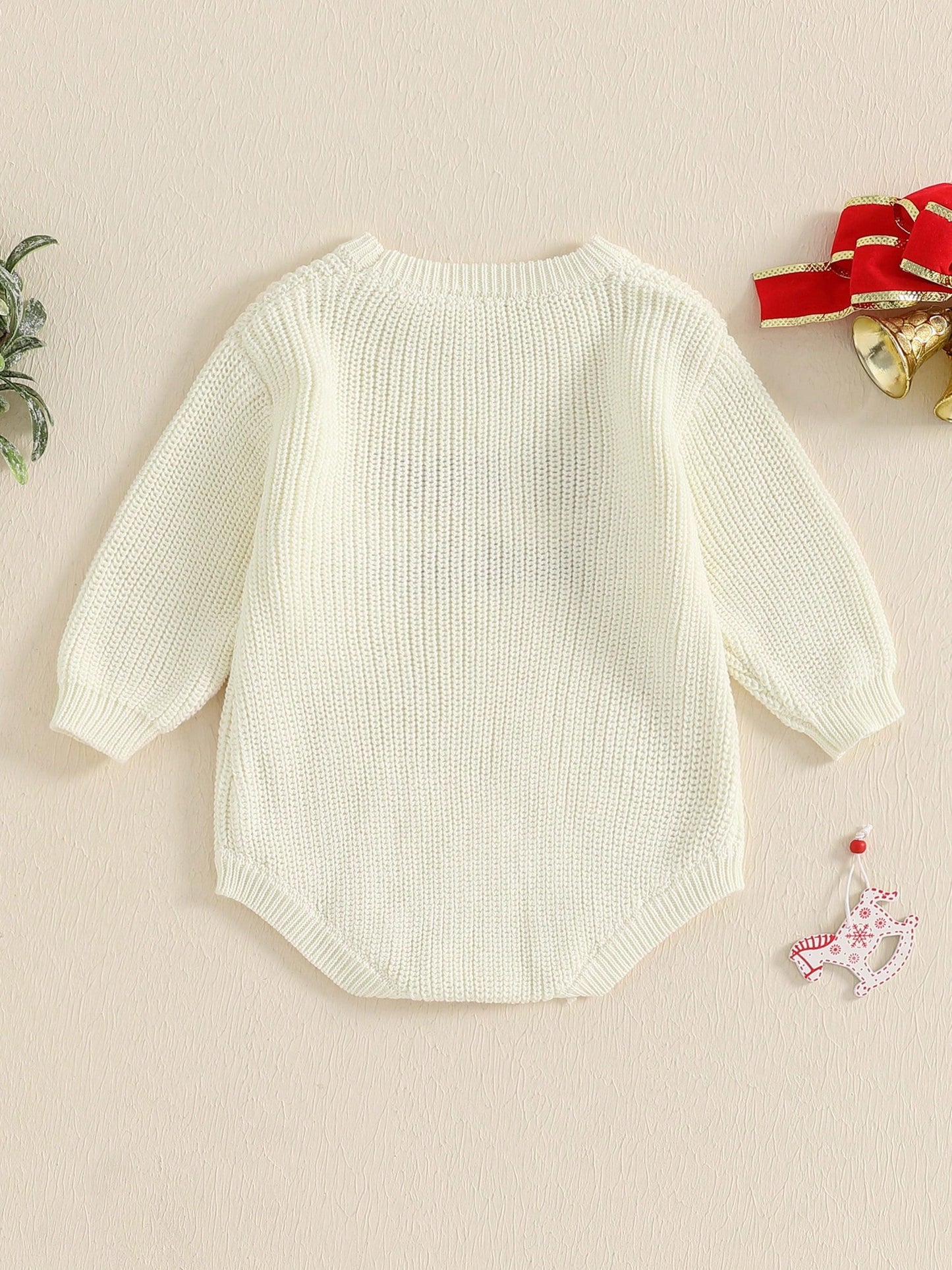 My First Christmas Baby Outfit Girl Boy Christmas Sweater Bubble Romper Long Sleeve Jumpsuit Fall Winter Outfit