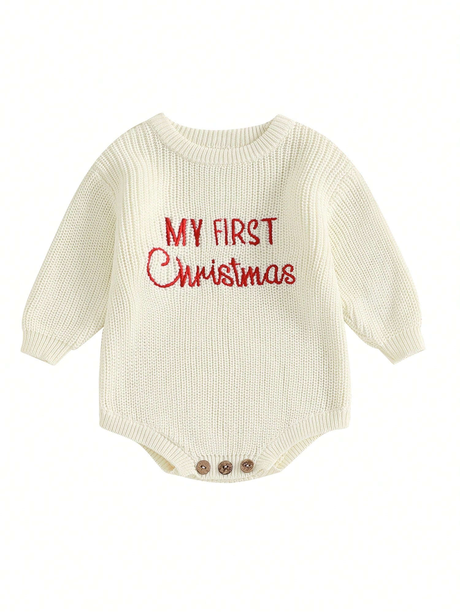 My First Christmas Baby Outfit Girl Boy Christmas Sweater Bubble Romper Long Sleeve Jumpsuit Fall Winter Outfit