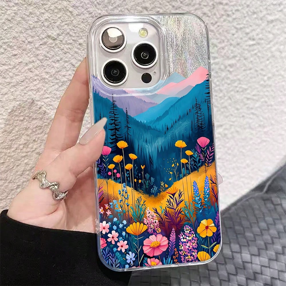 NcmRyu Impression Flower Sea Phone Case, Made Of TPU Material, With Anti-Drop Function; This Phone Case Is Compatible With Apple 17, 16, 15, 14, 13, 12, 11 Pro Max And Various Models. It Has Waterproo