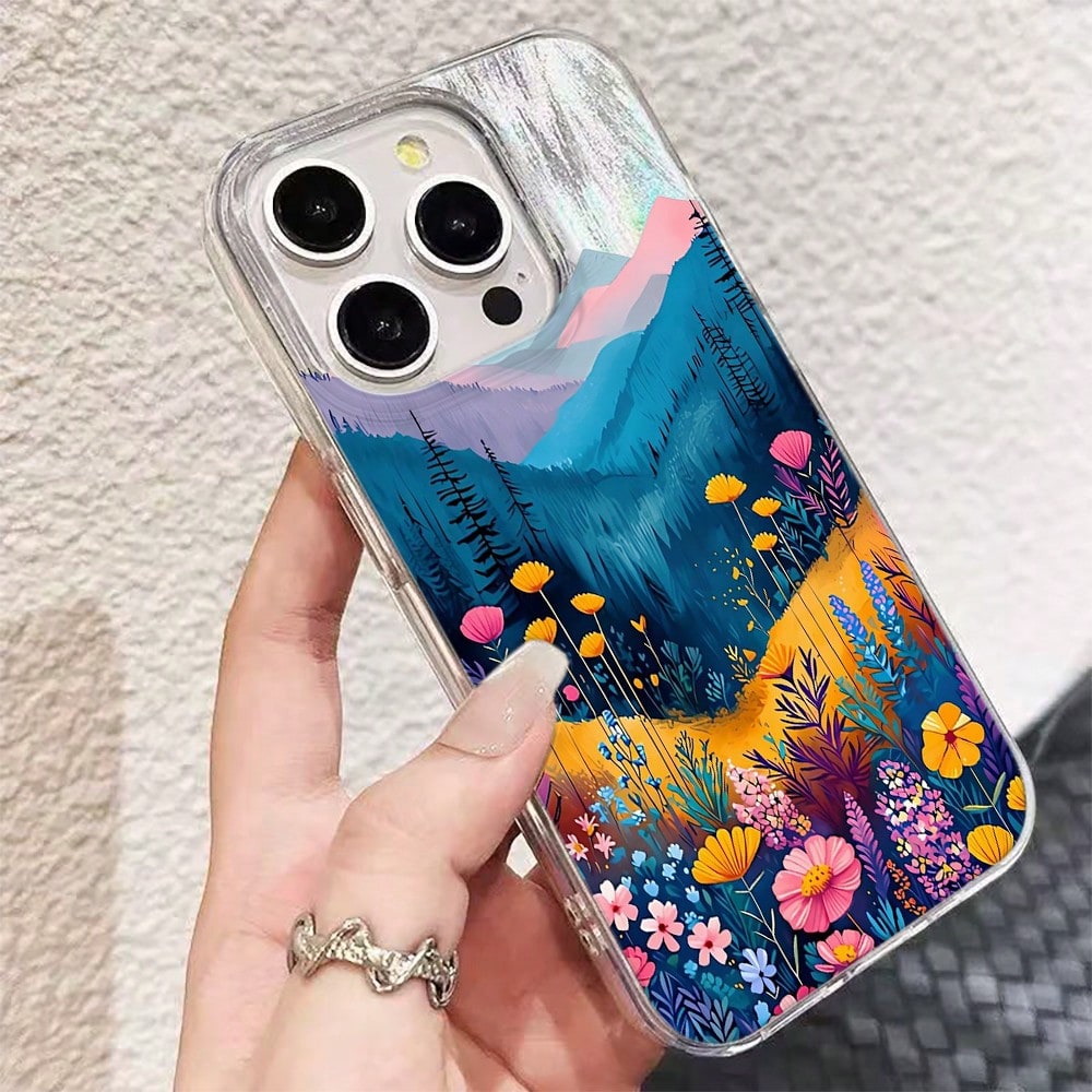 NcmRyu Impression Flower Sea Phone Case, Made Of TPU Material, With Anti-Drop Function; This Phone Case Is Compatible With Apple 17, 16, 15, 14, 13, 12, 11 Pro Max And Various Models. It Has Waterproo