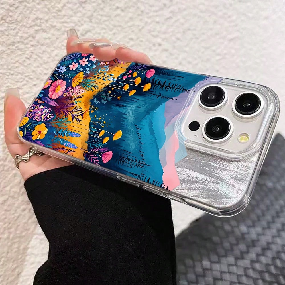 NcmRyu Impression Flower Sea Phone Case, Made Of TPU Material, With Anti-Drop Function; This Phone Case Is Compatible With Apple 17, 16, 15, 14, 13, 12, 11 Pro Max And Various Models. It Has Waterproo