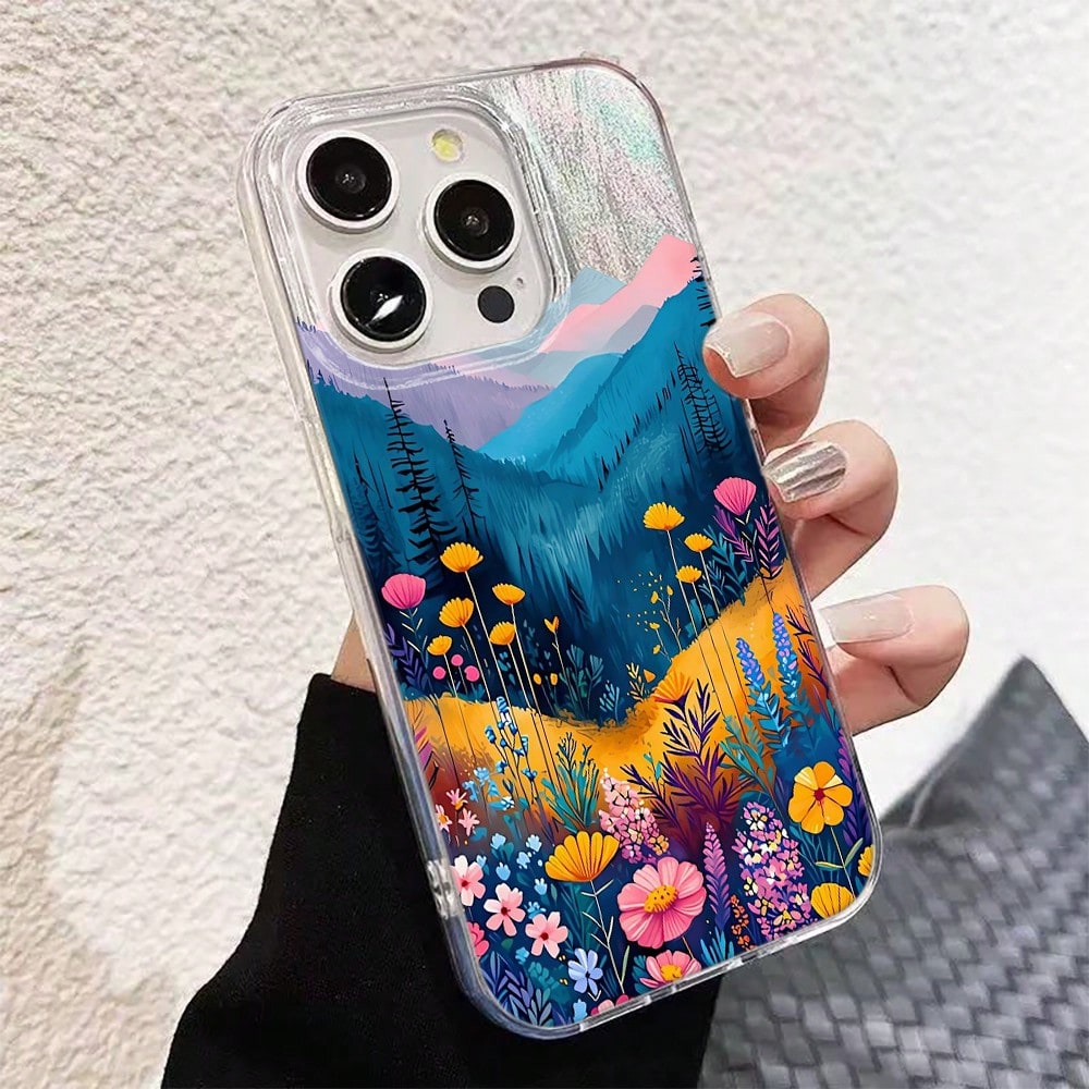 NcmRyu Impression Flower Sea Phone Case, Made Of TPU Material, With Anti-Drop Function; This Phone Case Is Compatible With Apple 17, 16, 15, 14, 13, 12, 11 Pro Max And Various Models. It Has Waterproo