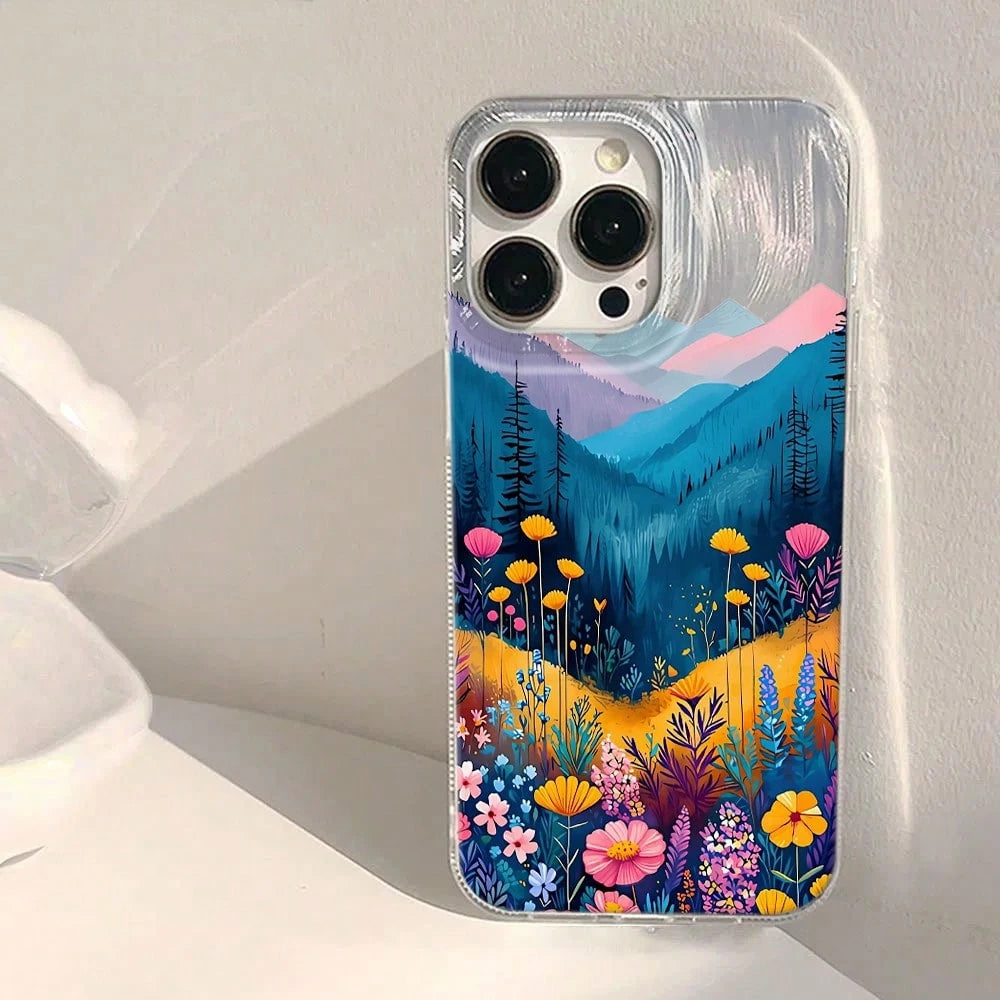 NcmRyu Impression Flower Sea Phone Case, Made Of TPU Material, With Anti-Drop Function; This Phone Case Is Compatible With Apple 17, 16, 15, 14, 13, 12, 11 Pro Max And Various Models. It Has Waterproo