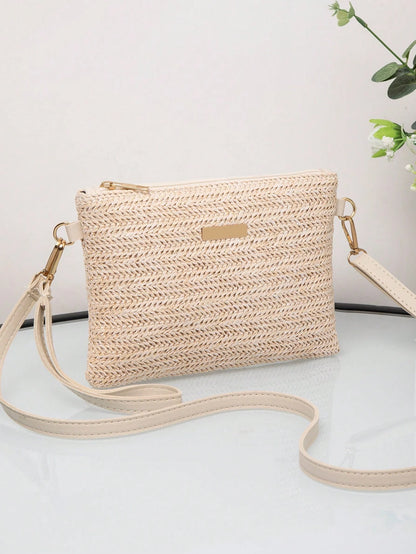 New Arrival Woven Handbag For Women, Versatile Small Square Shoulder/Crossbody Bag, Straw Bag