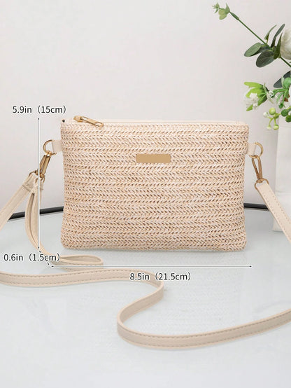 New Arrival Woven Handbag For Women, Versatile Small Square Shoulder/Crossbody Bag, Straw Bag