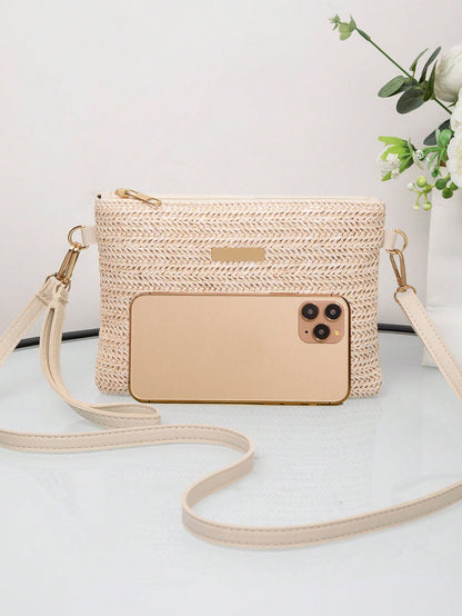New Arrival Woven Handbag For Women, Versatile Small Square Shoulder/Crossbody Bag, Straw Bag