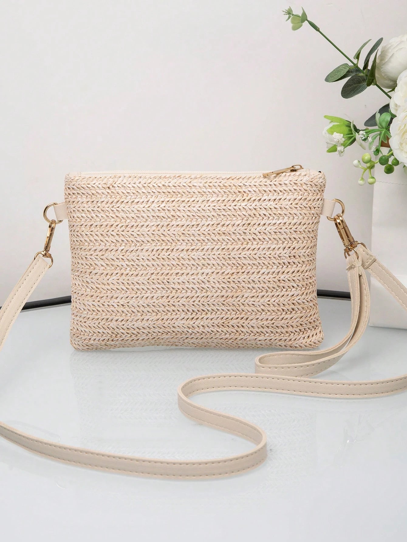 New Arrival Woven Handbag For Women, Versatile Small Square Shoulder/Crossbody Bag, Straw Bag