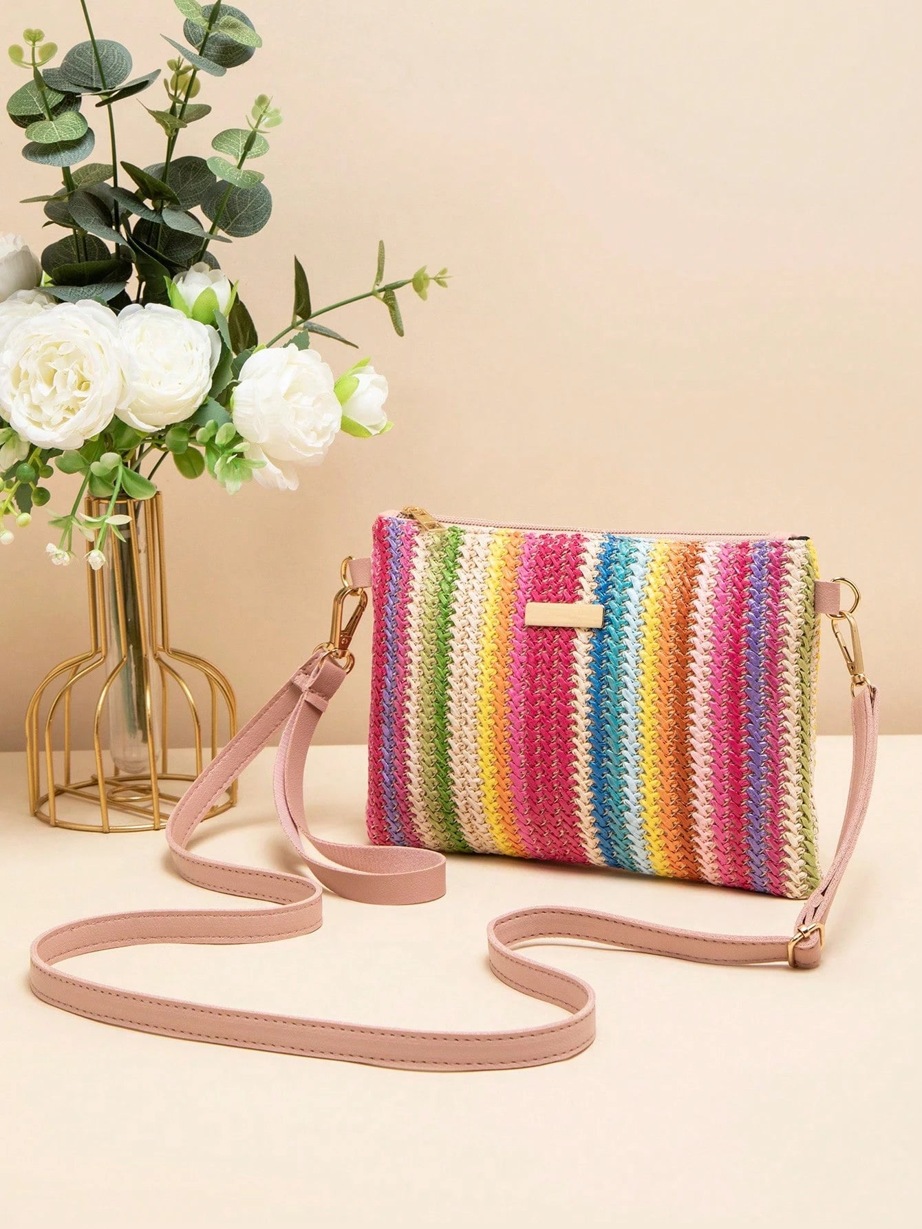 New Arrival Woven Handbag For Women, Versatile Small Square Shoulder/Crossbody Bag, Straw Bag