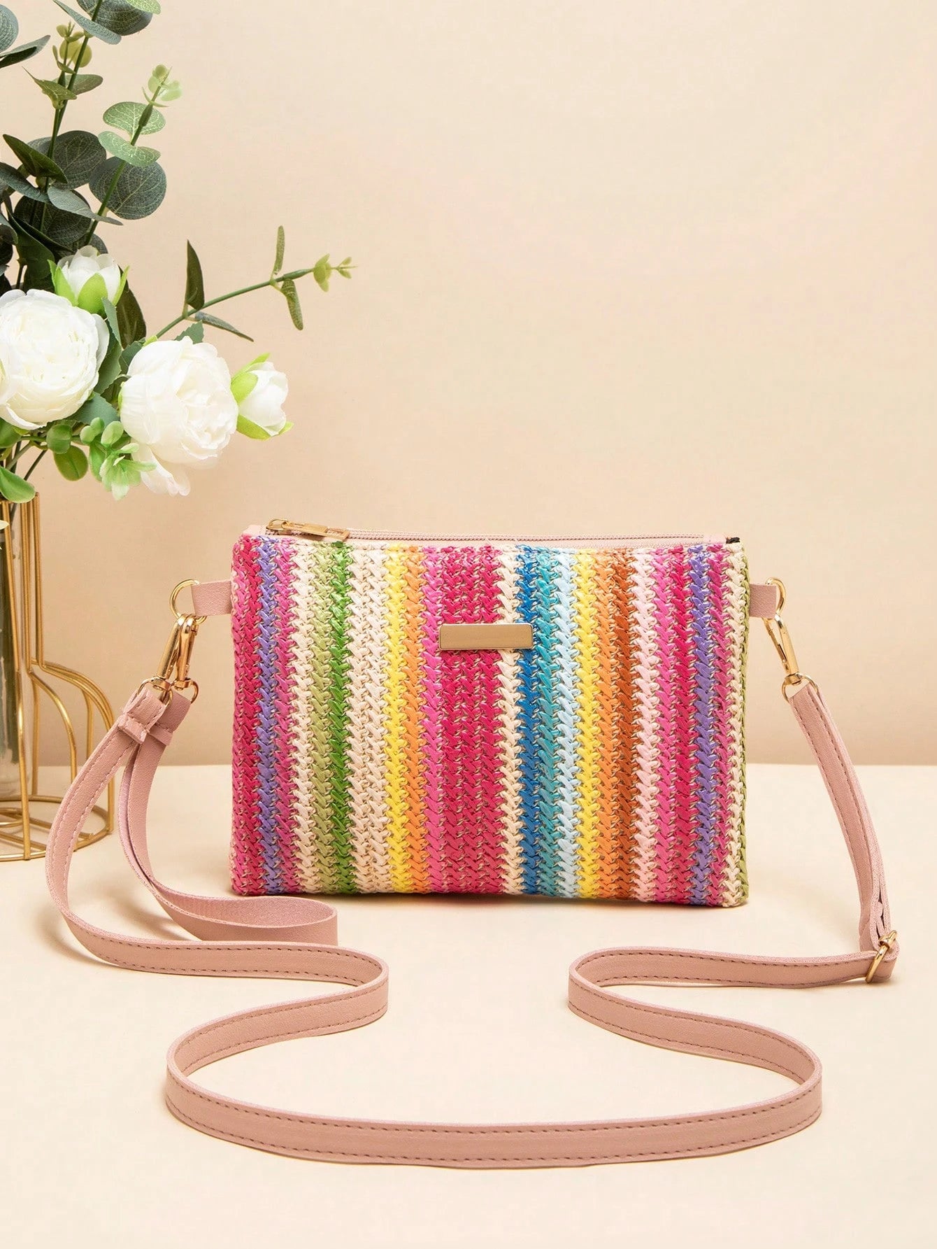 New Arrival Woven Handbag For Women, Versatile Small Square Shoulder/Crossbody Bag, Straw Bag