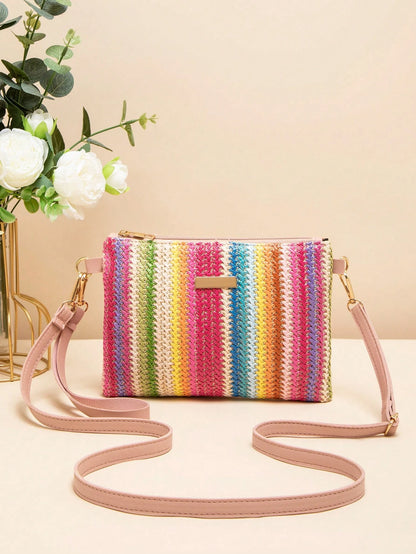 New Arrival Woven Handbag For Women, Versatile Small Square Shoulder/Crossbody Bag, Straw Bag