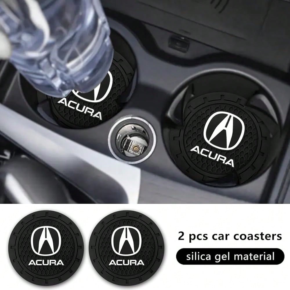 NEW- Car Cup Holder Coaster For Acura CDX NSX RDX RLX TLX Silicone Cupholder Coaster,Car Interior Accessories,2.76 Inch 2 Pieces
