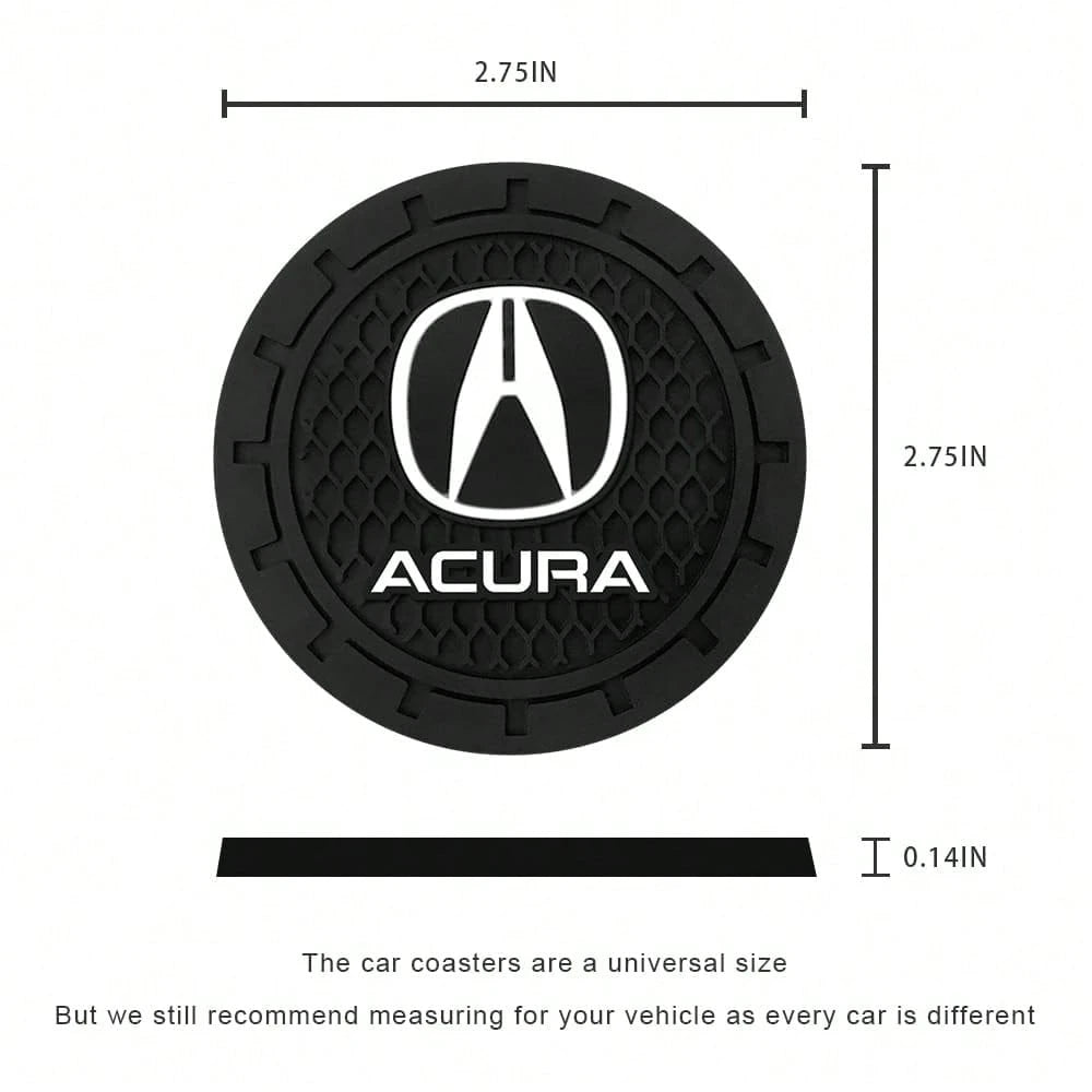 NEW- Car Cup Holder Coaster For Acura CDX NSX RDX RLX TLX Silicone Cupholder Coaster,Car Interior Accessories,2.76 Inch 2 Pieces