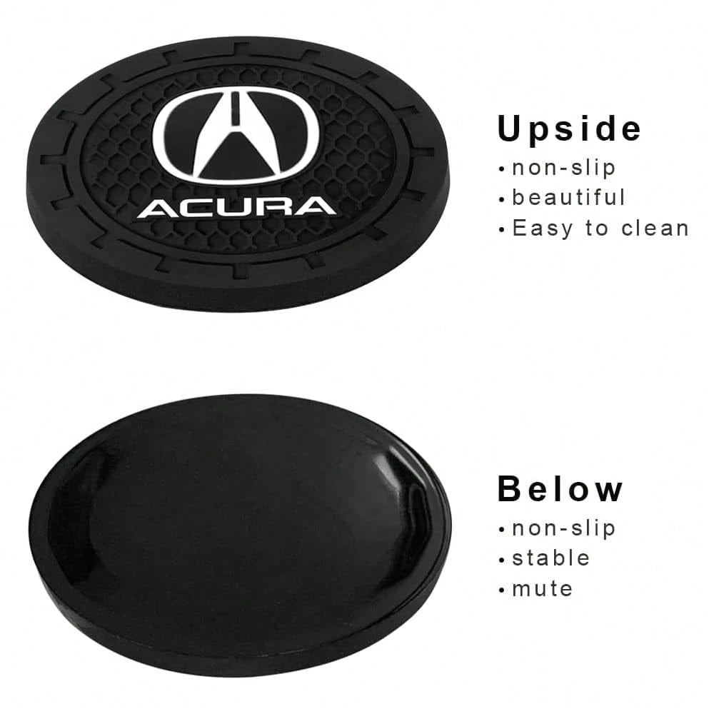 NEW- Car Cup Holder Coaster For Acura CDX NSX RDX RLX TLX Silicone Cupholder Coaster,Car Interior Accessories,2.76 Inch 2 Pieces