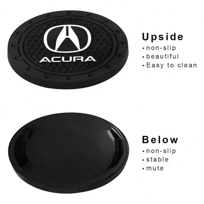 NEW- Car Cup Holder Coaster For Acura CDX NSX RDX RLX TLX Silicone Cupholder Coaster,Car Interior Accessories,2.76 Inch 2 Pieces