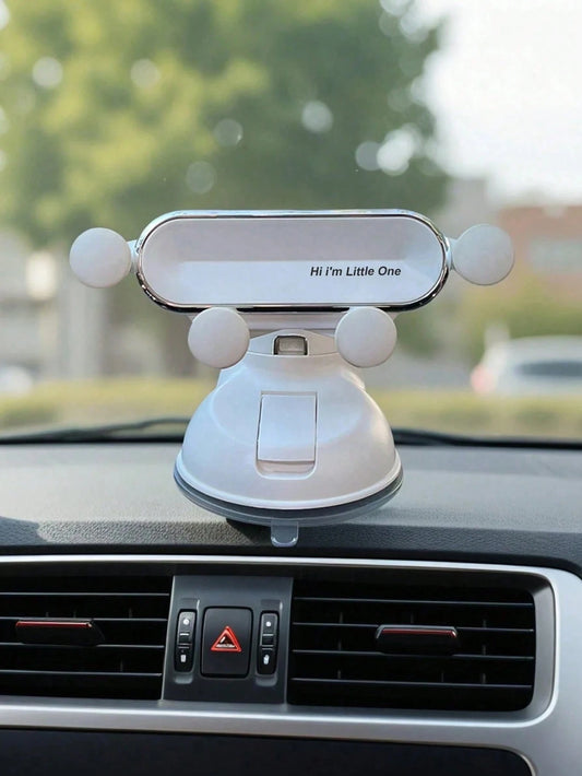 New Car Phone Holder- Dashboard Suction Cup Holder, Gravity Auto Clamping, Shock-Proof Stable, Foldable Design, Cute "Hi, I'm Baby" Text, Universal Fit, Suitable For Navigation, Ideal For Female Driv