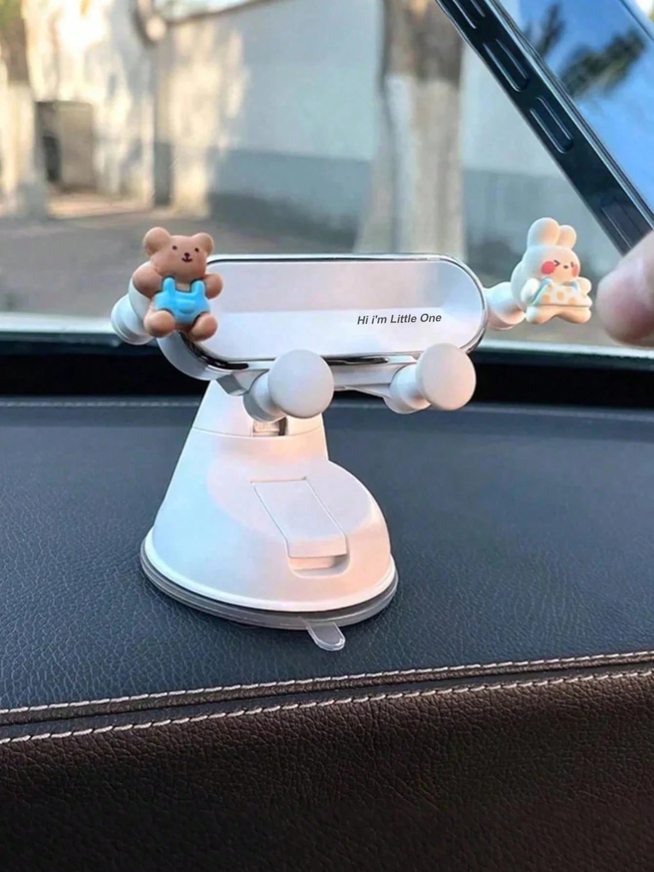 New Car Phone Holder- Dashboard Suction Cup Holder, Gravity Auto Clamping, Shock-Proof Stable, Foldable Design, Cute "Hi, I'm Baby" Text, Universal Fit, Suitable For Navigation, Ideal For Female Driv