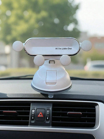 New Car Phone Holder- Dashboard Suction Cup Holder, Gravity Auto Clamping, Shock-Proof Stable, Foldable Design, Cute "Hi, I'm Baby" Text, Universal Fit, Suitable For Navigation, Ideal For Female Driv