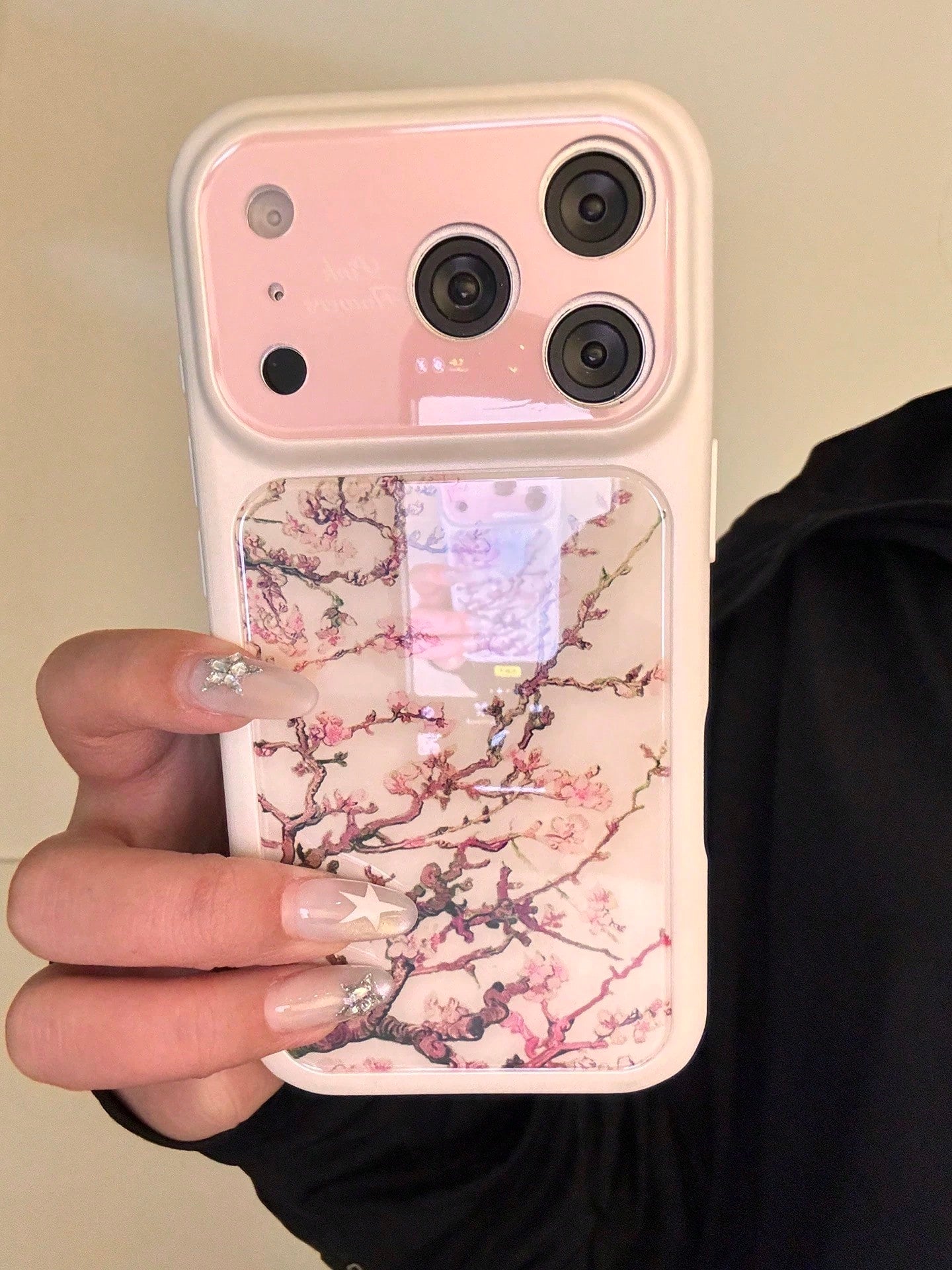 New Chinese Style Pink Plum Blossom Illustration Phone Case Compatible With Apple 16/17 Pro Max/ 15 Pro, Protective Cover Compatible With Iphone 14/13, Shockproof Design For Women