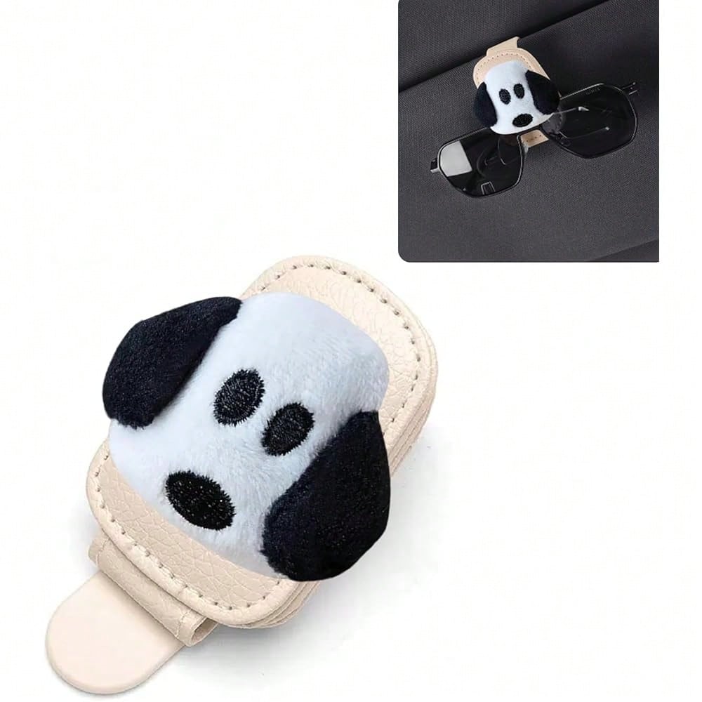 NEW- Cow Holder For Car Visor,Magnetic Leather Sunglass Holder,Ticket Card Clip Mount,Cows Visor Accessories Gadgets Cats Car Decor,Cow Gifts For Women,Men,Mom