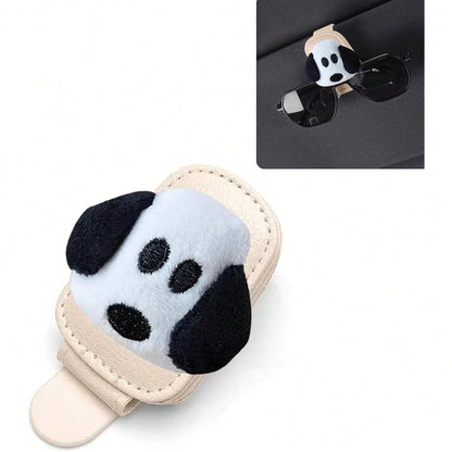 NEW- Cow Holder For Car Visor,Magnetic Leather Sunglass Holder,Ticket Card Clip Mount,Cows Visor Accessories Gadgets Cats Car Decor,Cow Gifts For Women,Men,Mom